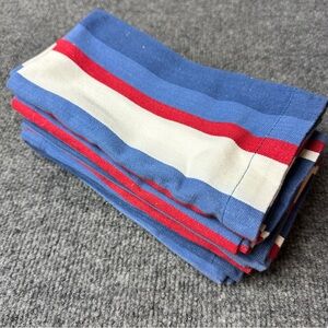 Tag cloth napkins striped cotton red white blue USA  patriotic America 4th July